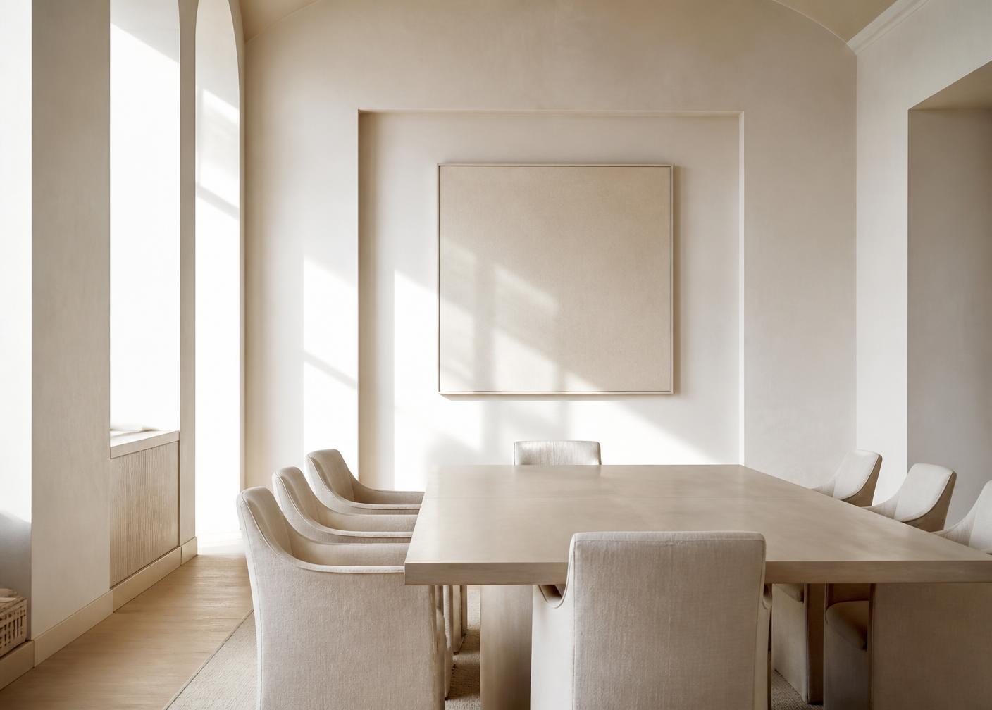 Salle de réunion sobre et lumineuse